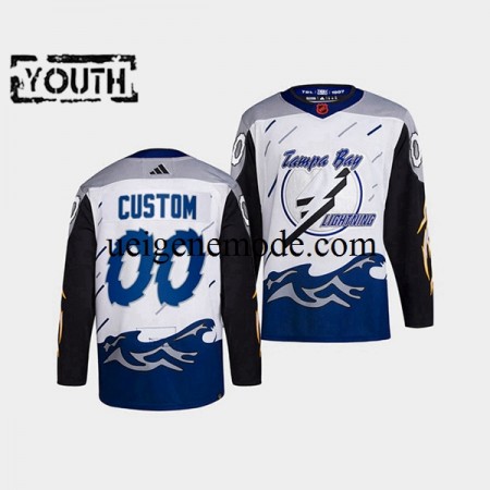Kinder Tampa Bay Lightning CUSTOM Eishockey Trikot Adidas 2022 Reverse Retro Weiß Authentic